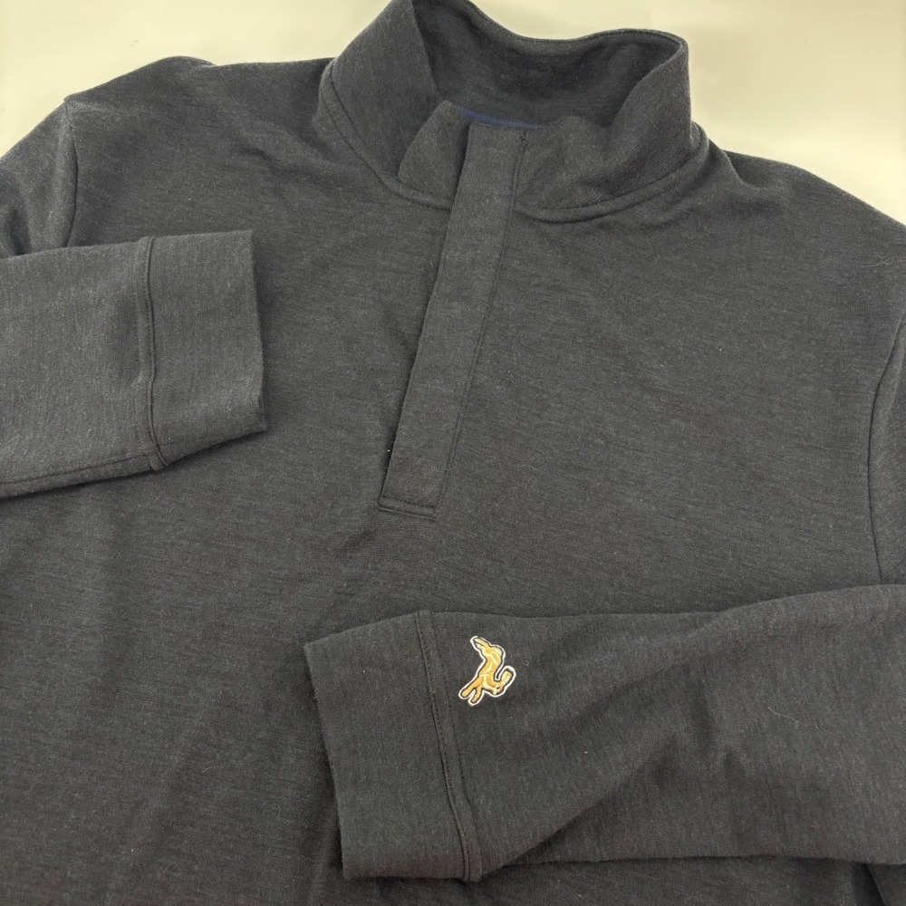 Tracksmith Men Downeaster Quarter Snap Pullover XL Navy Merino Wool Running